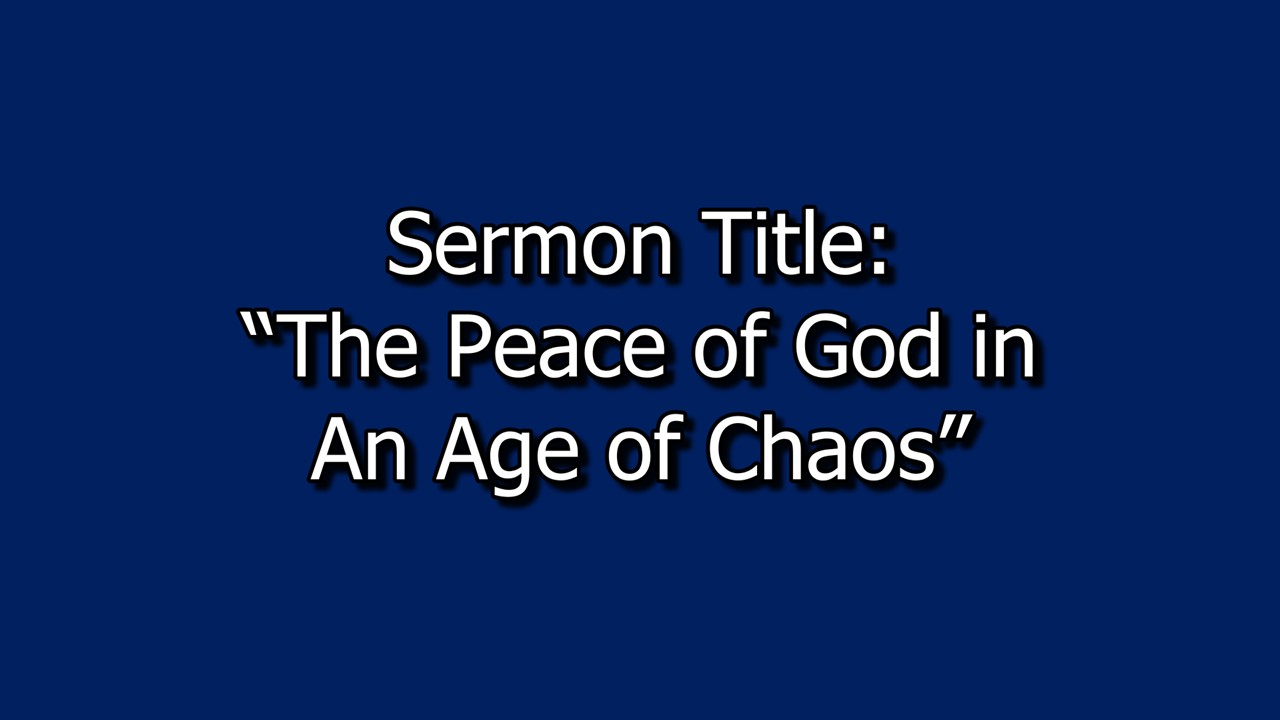 March 22, 2026 Sermon